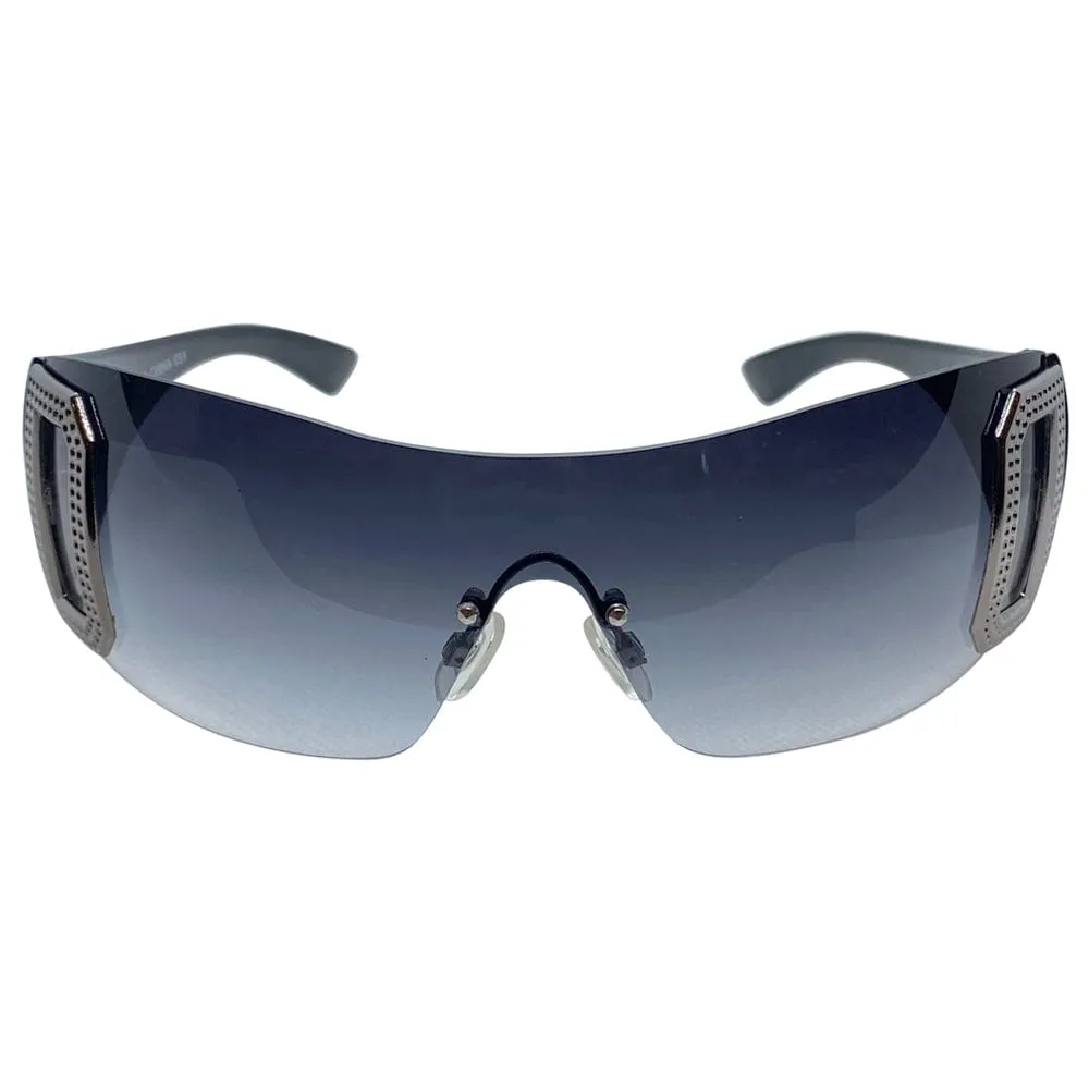 GHOSTED Smoke Rimless Shield Sunglasses sold by Giant Vintage product image thumbnail 3