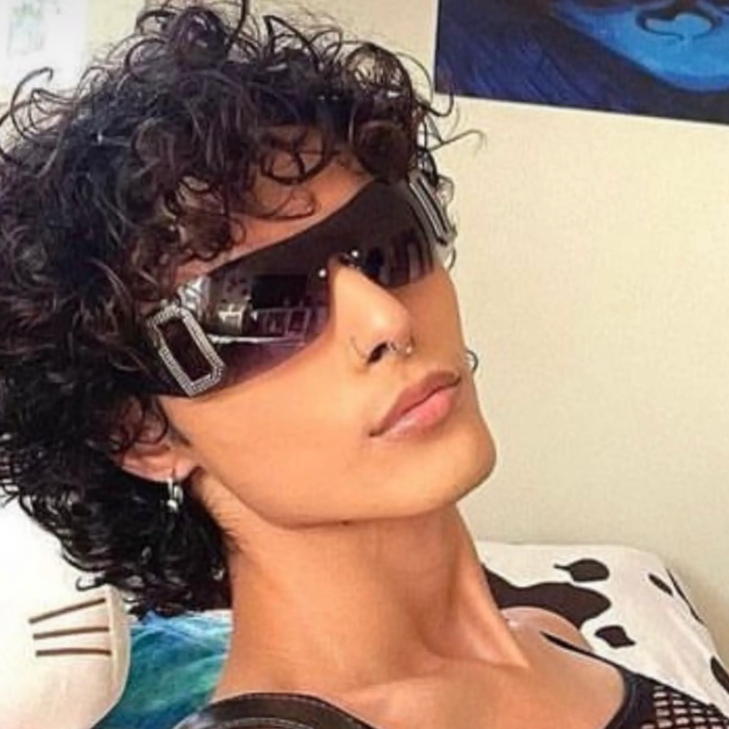 GHOSTED Smoke Rimless Shield Sunglasses sold by Giant Vintage product image thumbnail 2