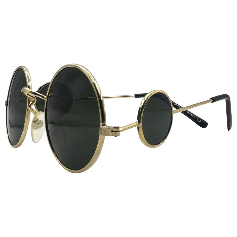 THE DAWN Gold/G15 Round Retro Sunglasses sold by Giant Vintage