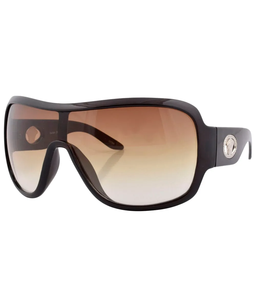 FAME Black/Brown Oversized Sunglasses sold by Giant Vintage product image thumbnail 2