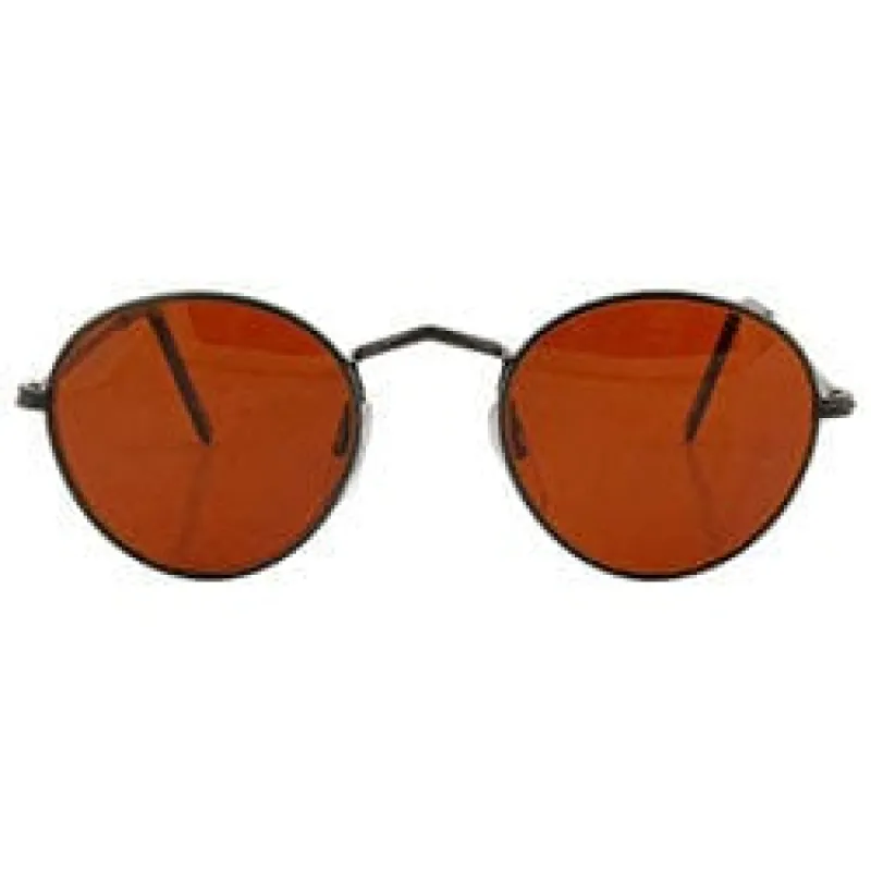 TAFT Black/Rust Round Sunglasses sold by Giant Vintage