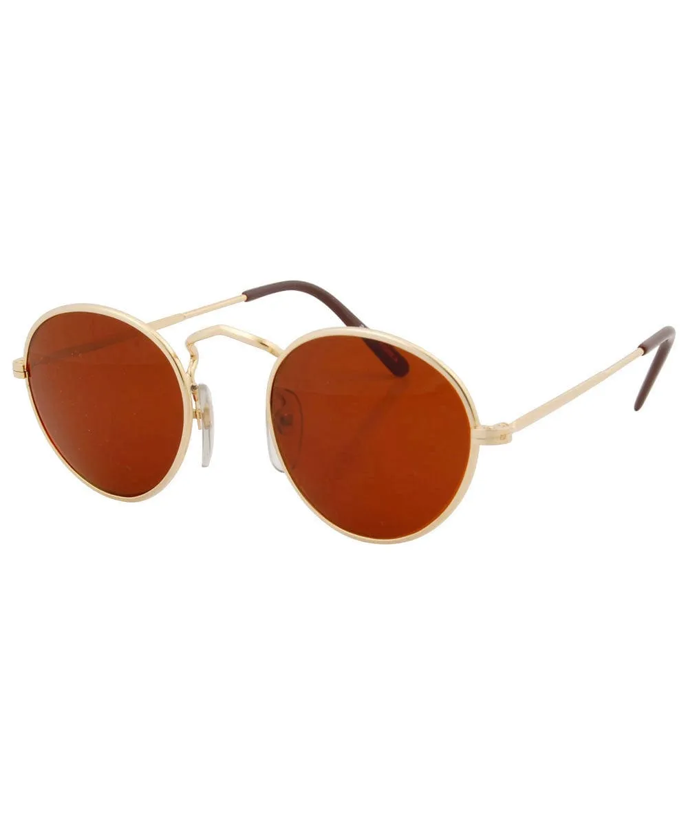 TAFT Gold/Rust Round Sunglasses sold by Giant Vintage product image thumbnail 2