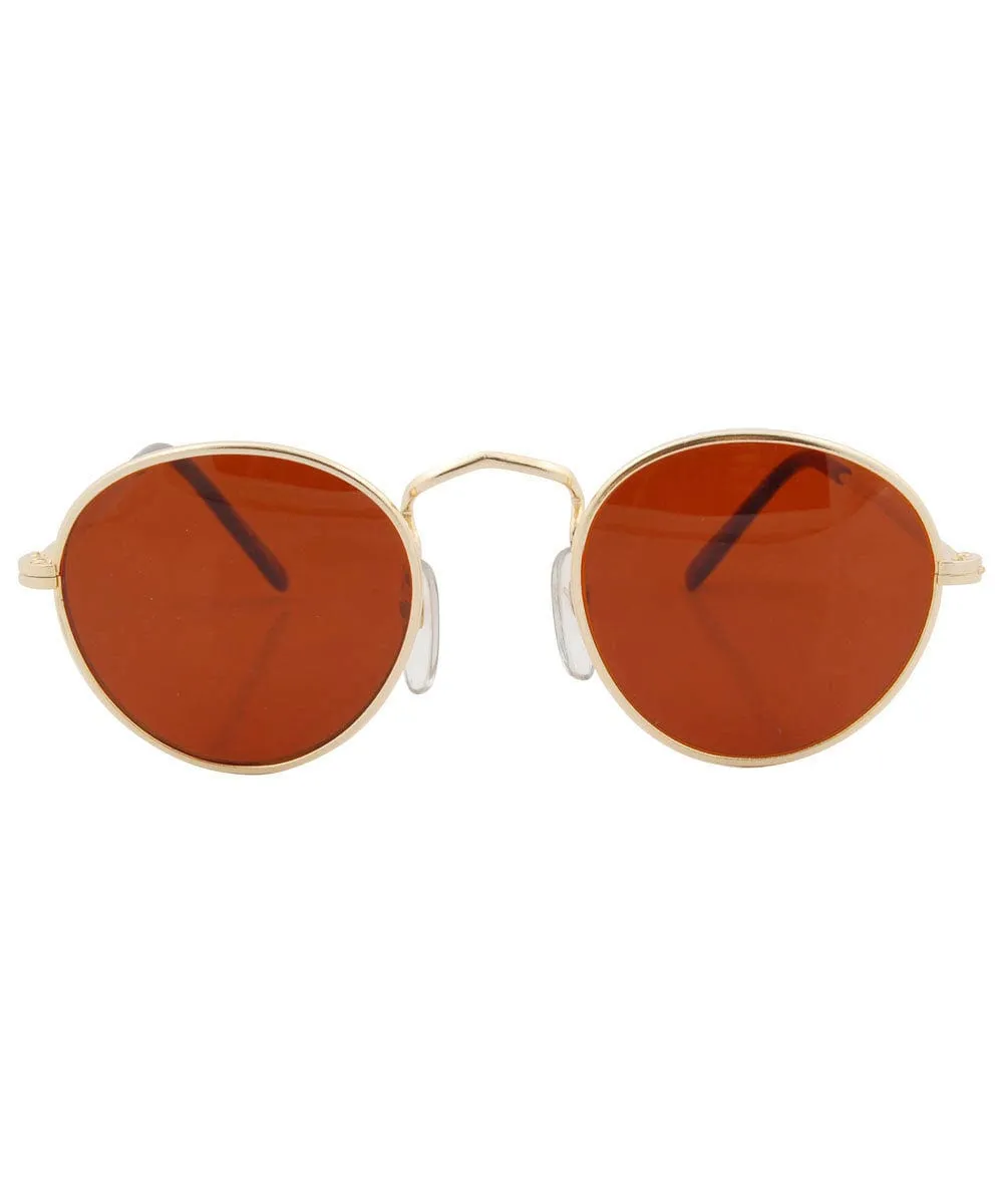 TAFT Gold/Rust Round Sunglasses sold by Giant Vintage product image thumbnail 3