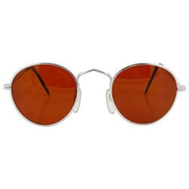 TAFT Silver/Rust Round Sunglasses sold by Giant Vintage