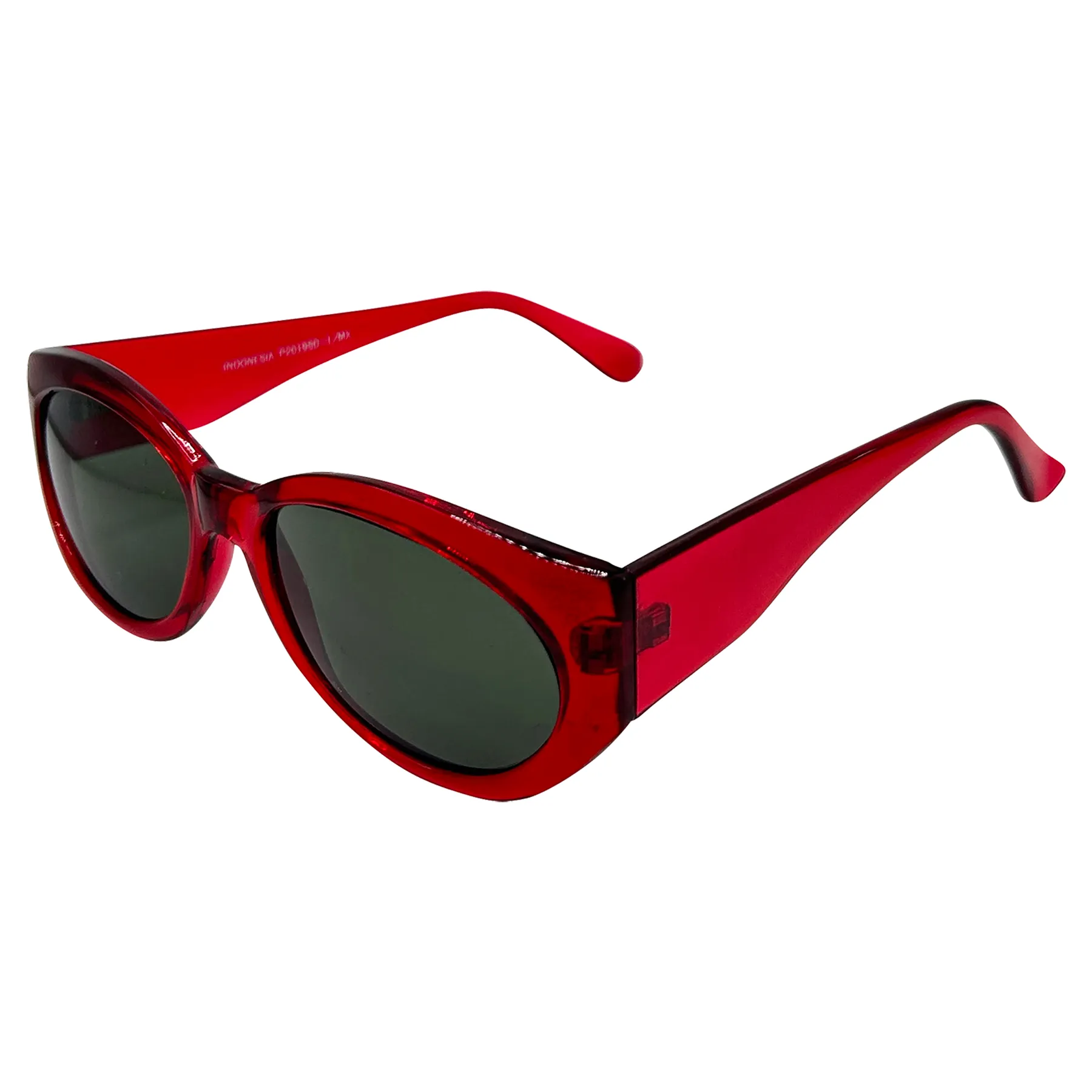 PUFF Red Round Mod Cat-Eye Sunglasses sold by Giant Vintage product image thumbnail 2