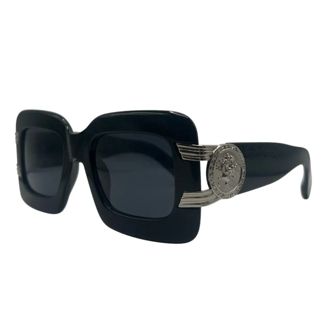 SMASH Black/Silver Oversized Sunglasses sold by Giant Vintage product image thumbnail 2