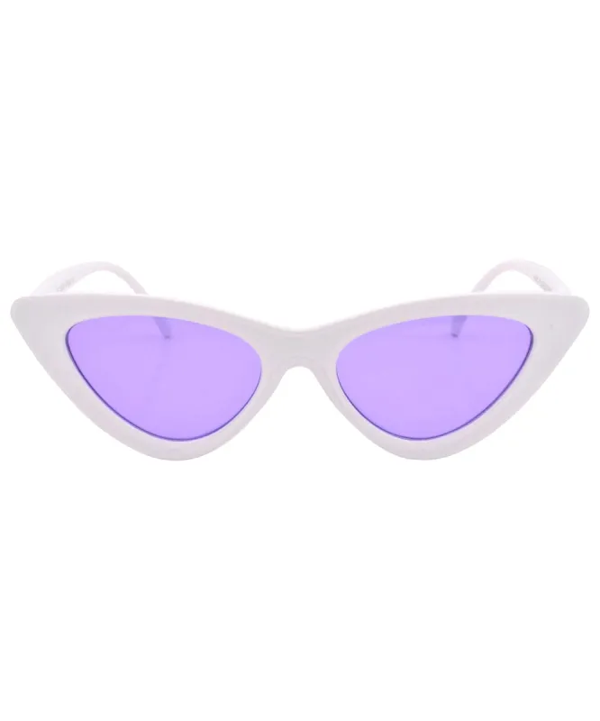 HOTSIE White/Purple Cat-Eye Sunglasses sold by Giant Vintage
