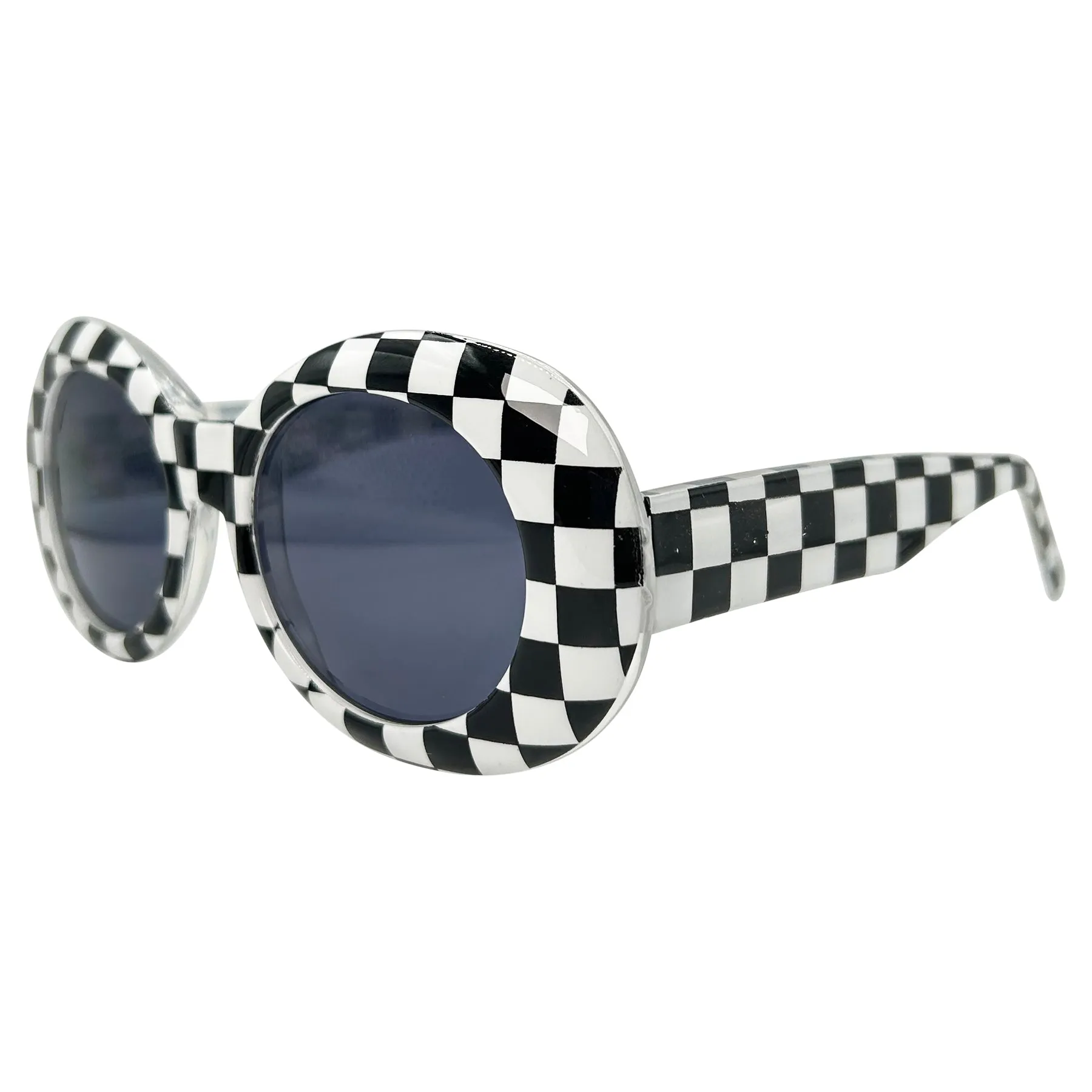 HEAVEN Hybrid/Checkers 90s Oval Sunglasses sold by Giant Vintage product image thumbnail 3
