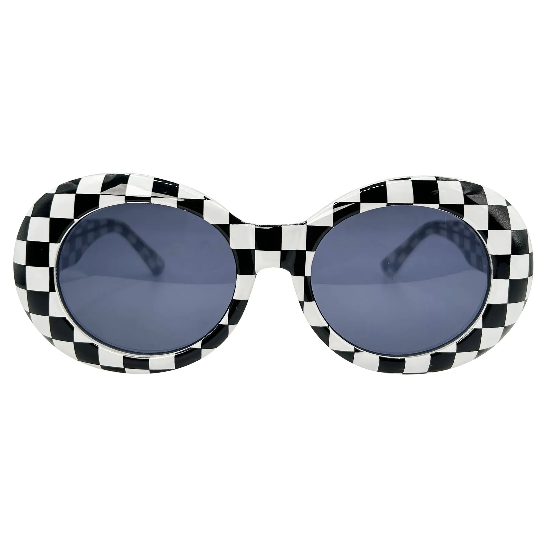 HEAVEN Hybrid/Checkers 90s Oval Sunglasses sold by Giant Vintage