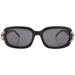 SUNDAY Matte Black Square Sunglasses sold by Giant Vintage
