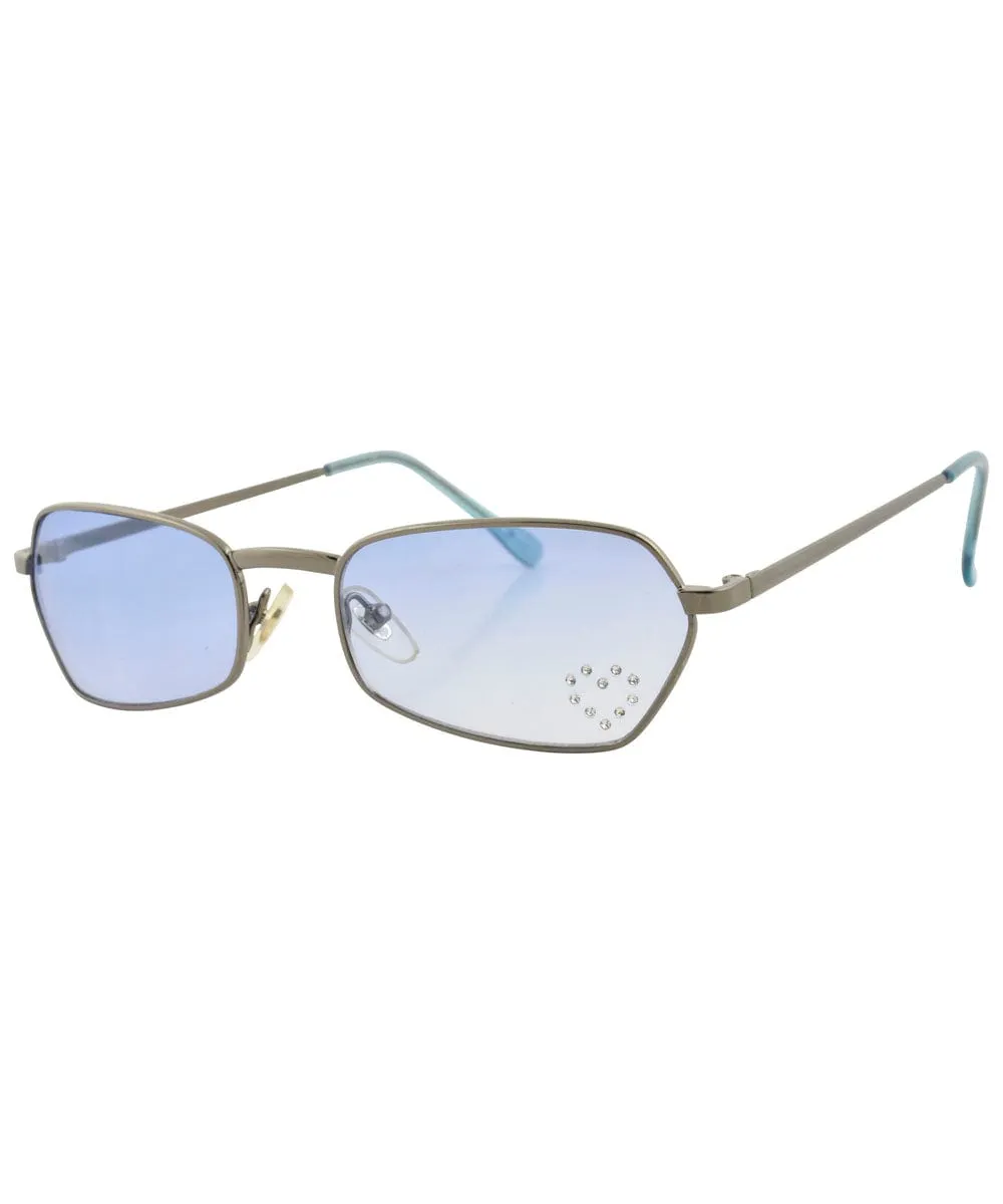 T.Y.V.M. Blue/Heart Rimless Sunglasses sold by Giant Vintage product image thumbnail 2