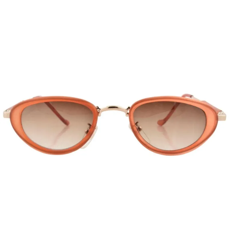 WILDE Oval Brown/Amber Sunglasses | Small Fit sold by Giant Vintage