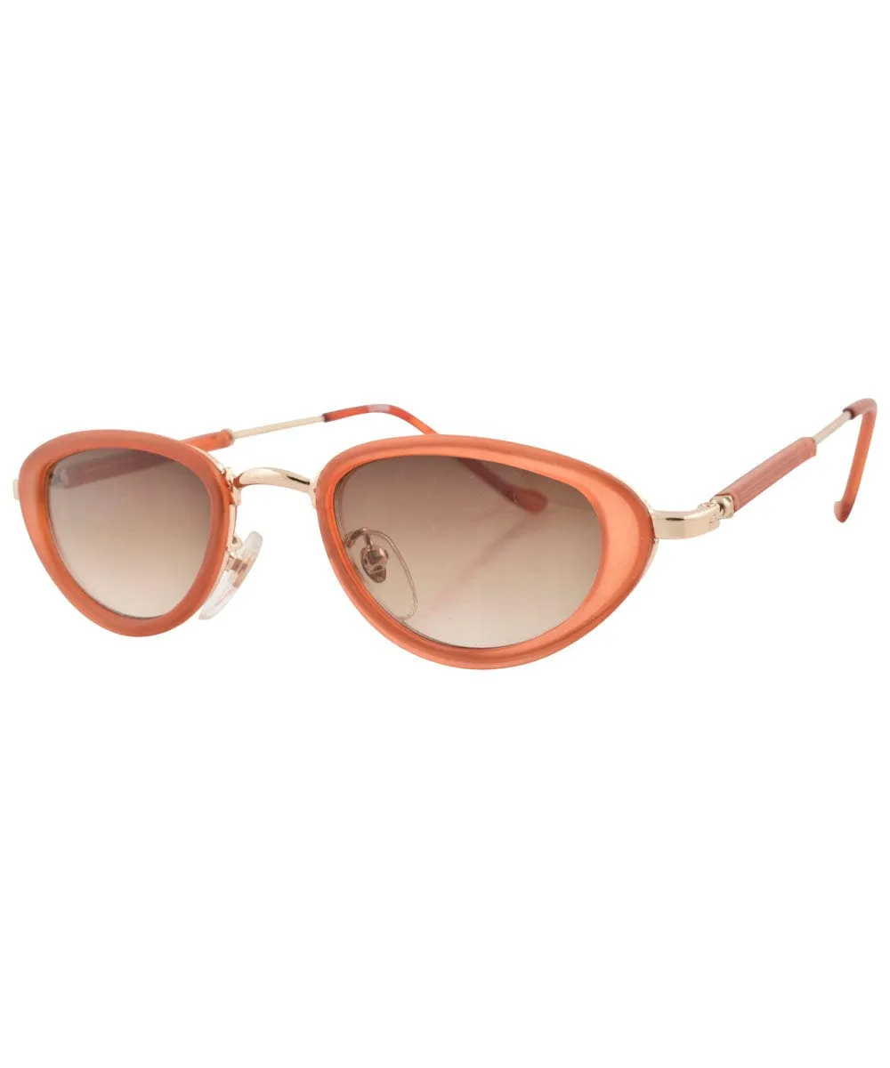 WILDE Oval Brown/Amber Sunglasses | Small Fit sold by Giant Vintage product image thumbnail 2