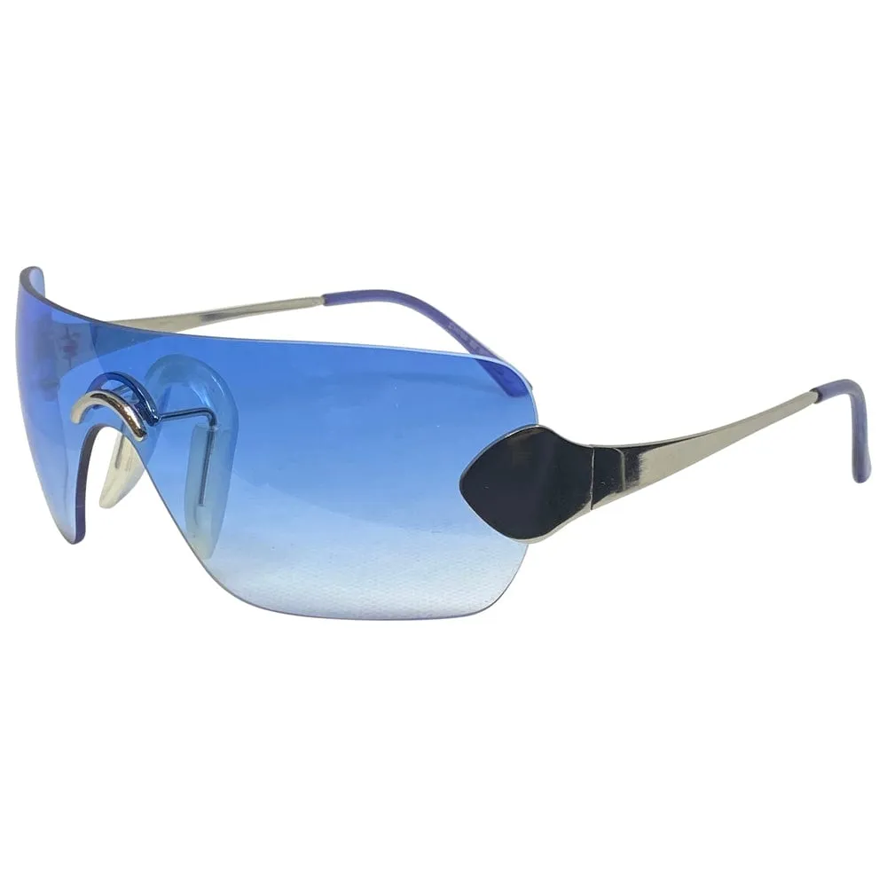 TONER Blue Y2K Rimless Sunglasses sold by Giant Vintage product image thumbnail 2