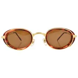 KAFKA Tortoise/Gold Oval Sunglasses sold by Giant Vintage
