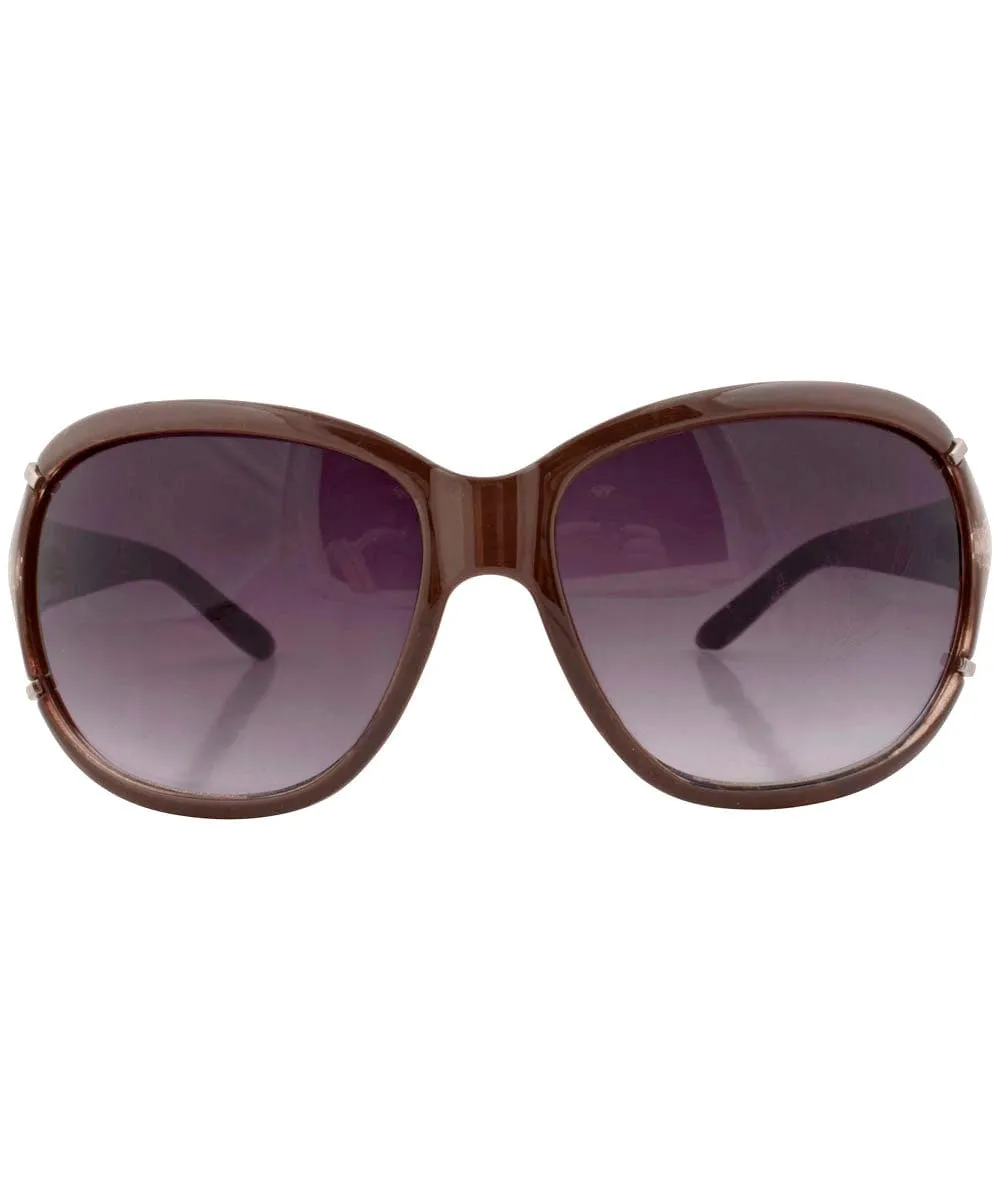 GLOBAL Brown Oversized Sunglasses sold by Giant Vintage product image thumbnail 3