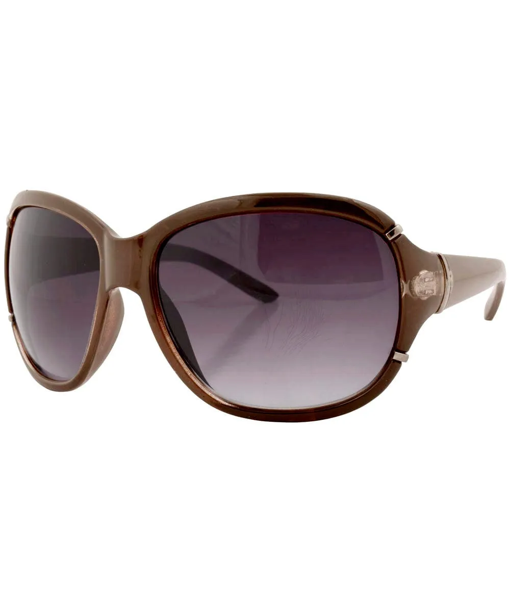 GLOBAL Brown Oversized Sunglasses sold by Giant Vintage product image thumbnail 2
