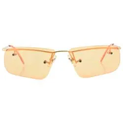 PECKER Orange Rimless Sunglasses sold by Giant Vintage