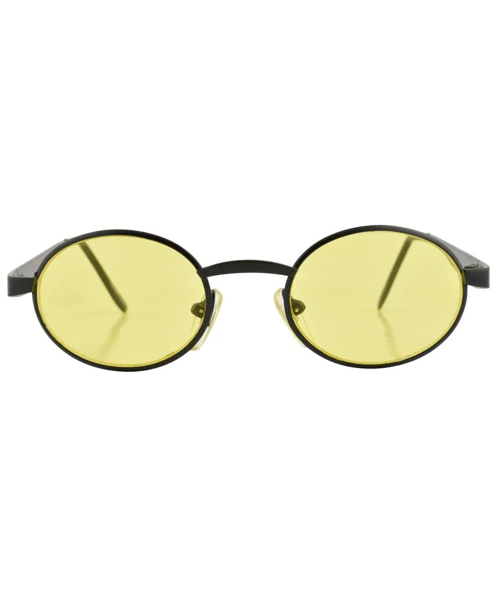 TWISTER Black Oval Sunglasses sold by Giant Vintage product image thumbnail 3