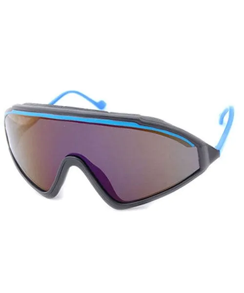 THE LIP Black/Blue Shield Sunglasses sold by Giant Vintage product image thumbnail 2