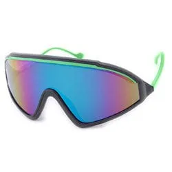 THE LIP Black/Green Shield Sunglasses sold by Giant Vintage