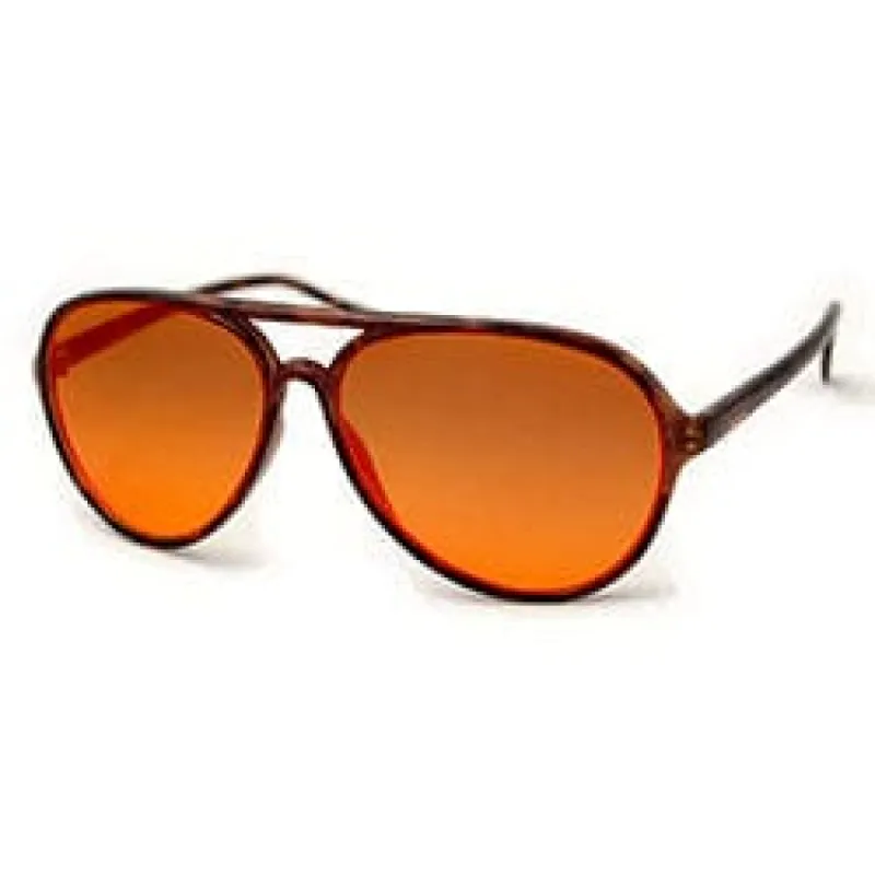 YOLK Tortoise Blue-Blocker Aviator Sunglasses sold by Giant Vintage