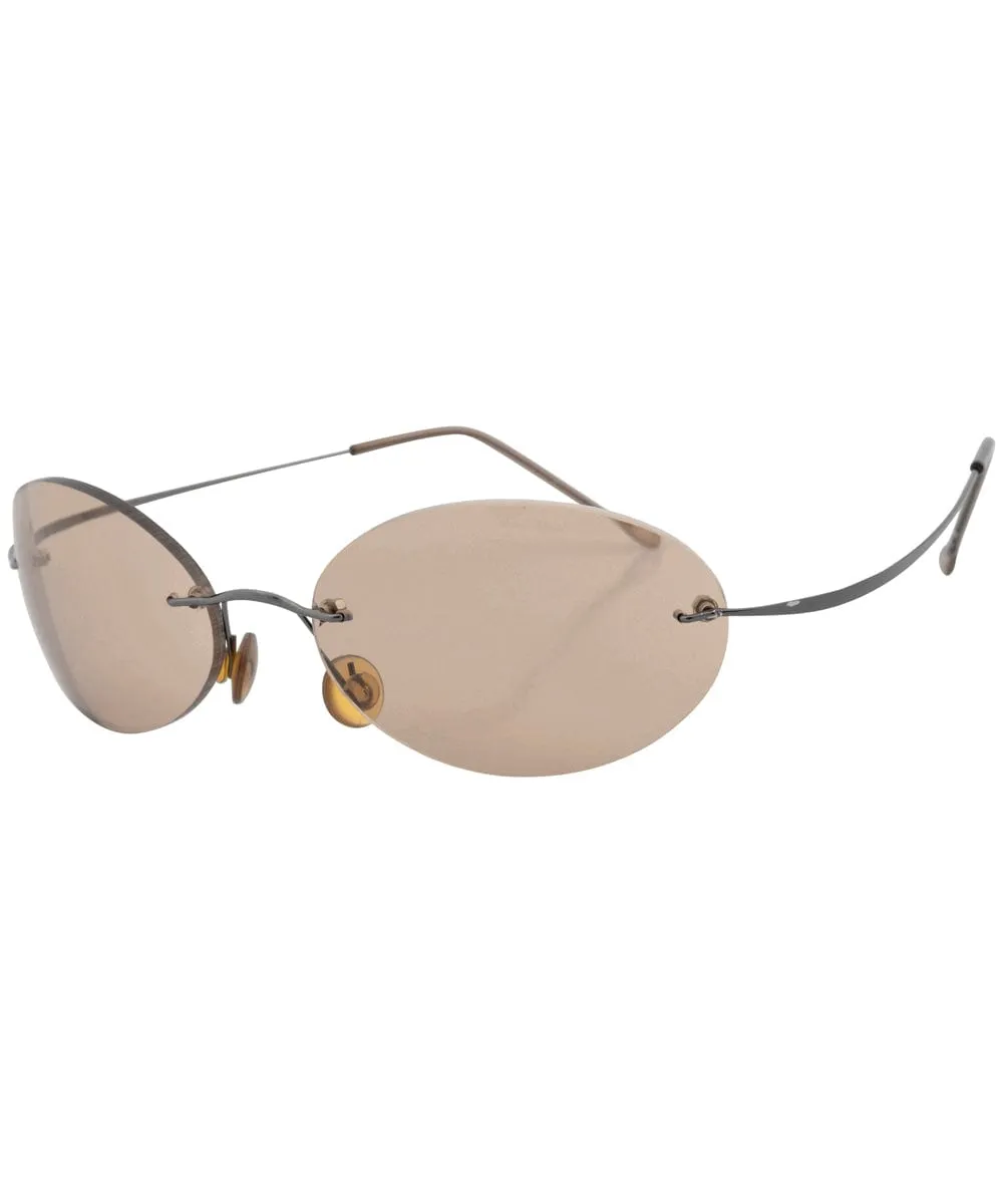KANDY Brown Rimless Sunglasses sold by Giant Vintage product image thumbnail 2