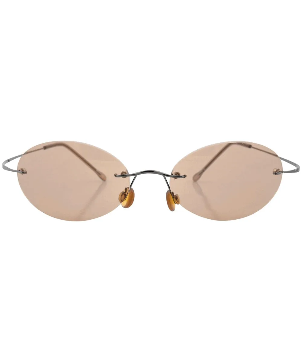 KANDY Brown Rimless Sunglasses sold by Giant Vintage product image thumbnail 3