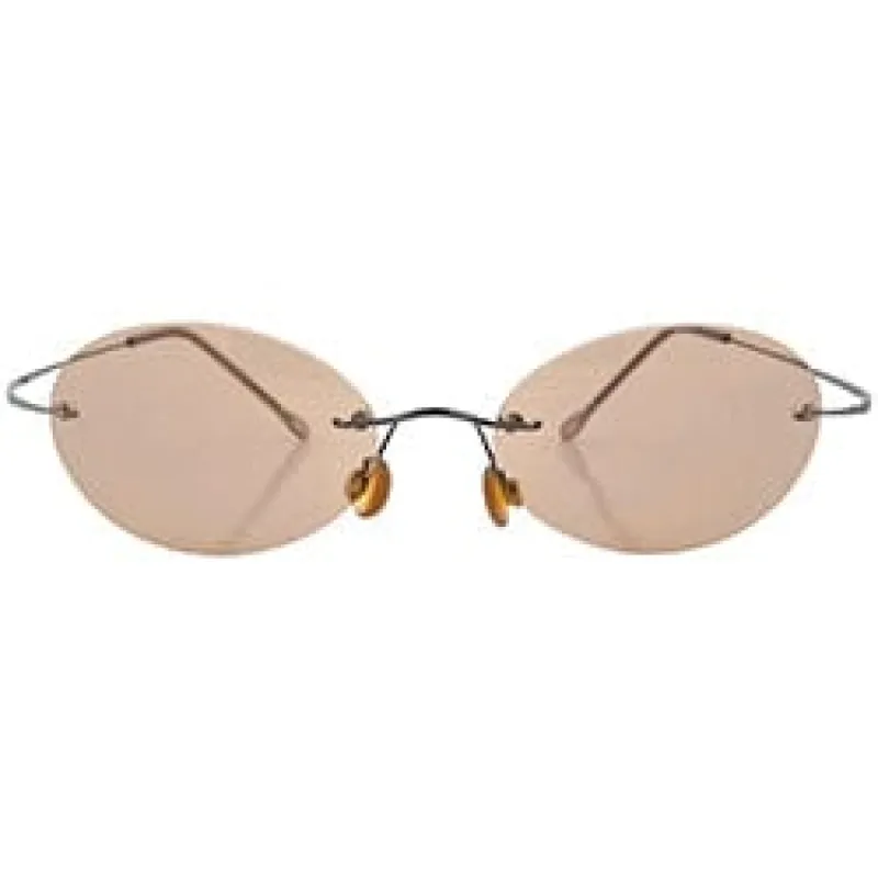 KANDY Brown Rimless Sunglasses sold by Giant Vintage