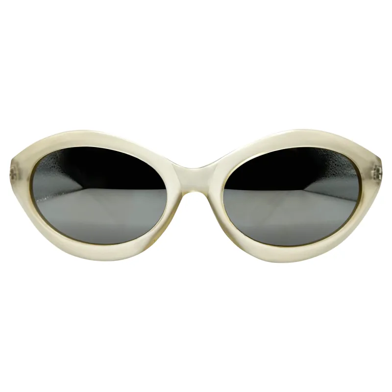 SPACED Frost White Retro Cat-Eye Sunglasses sold by Giant Vintage