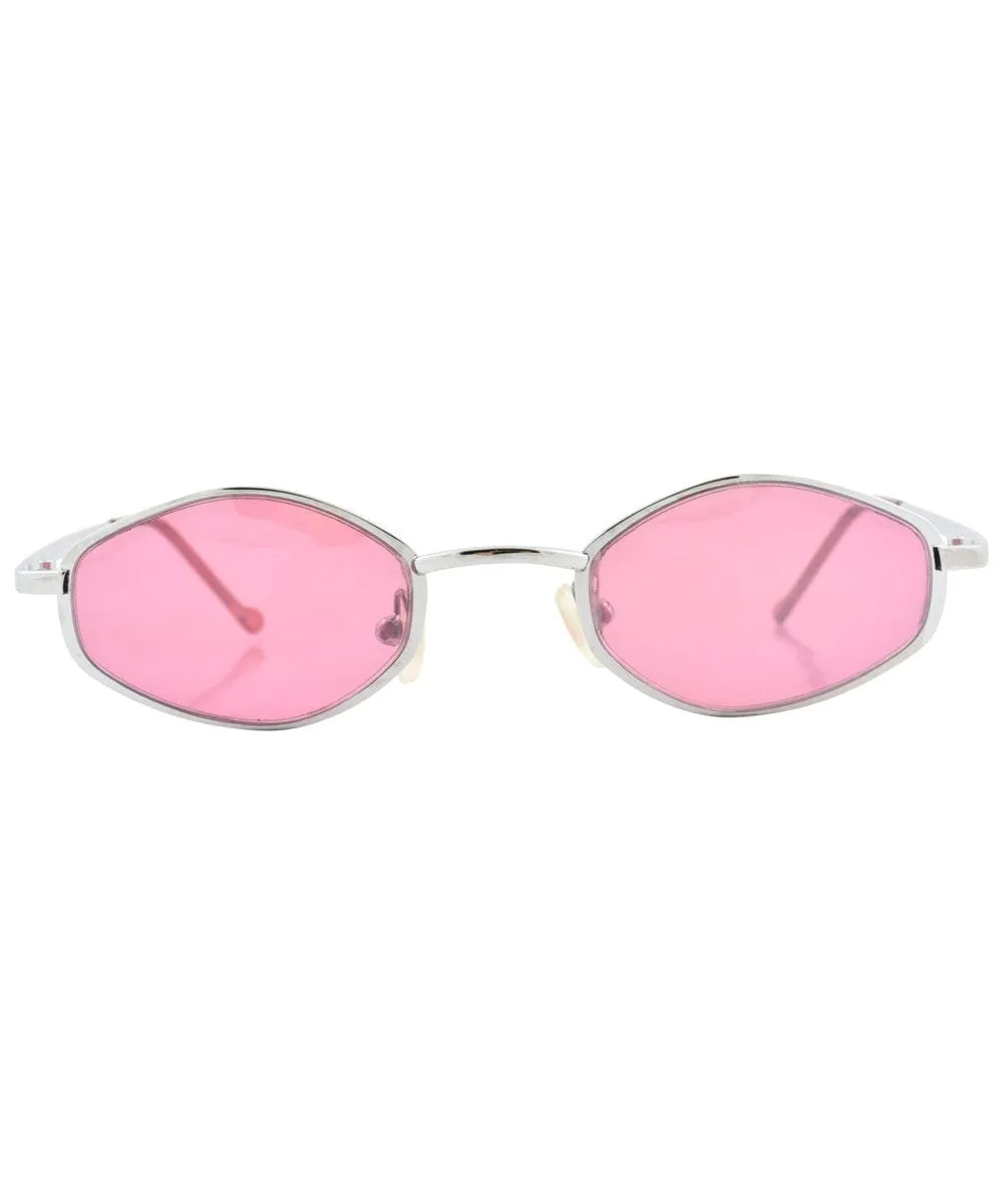 TOT Silver/Pink Micro-Diamond Sunglasses sold by Giant Vintage product image thumbnail 3