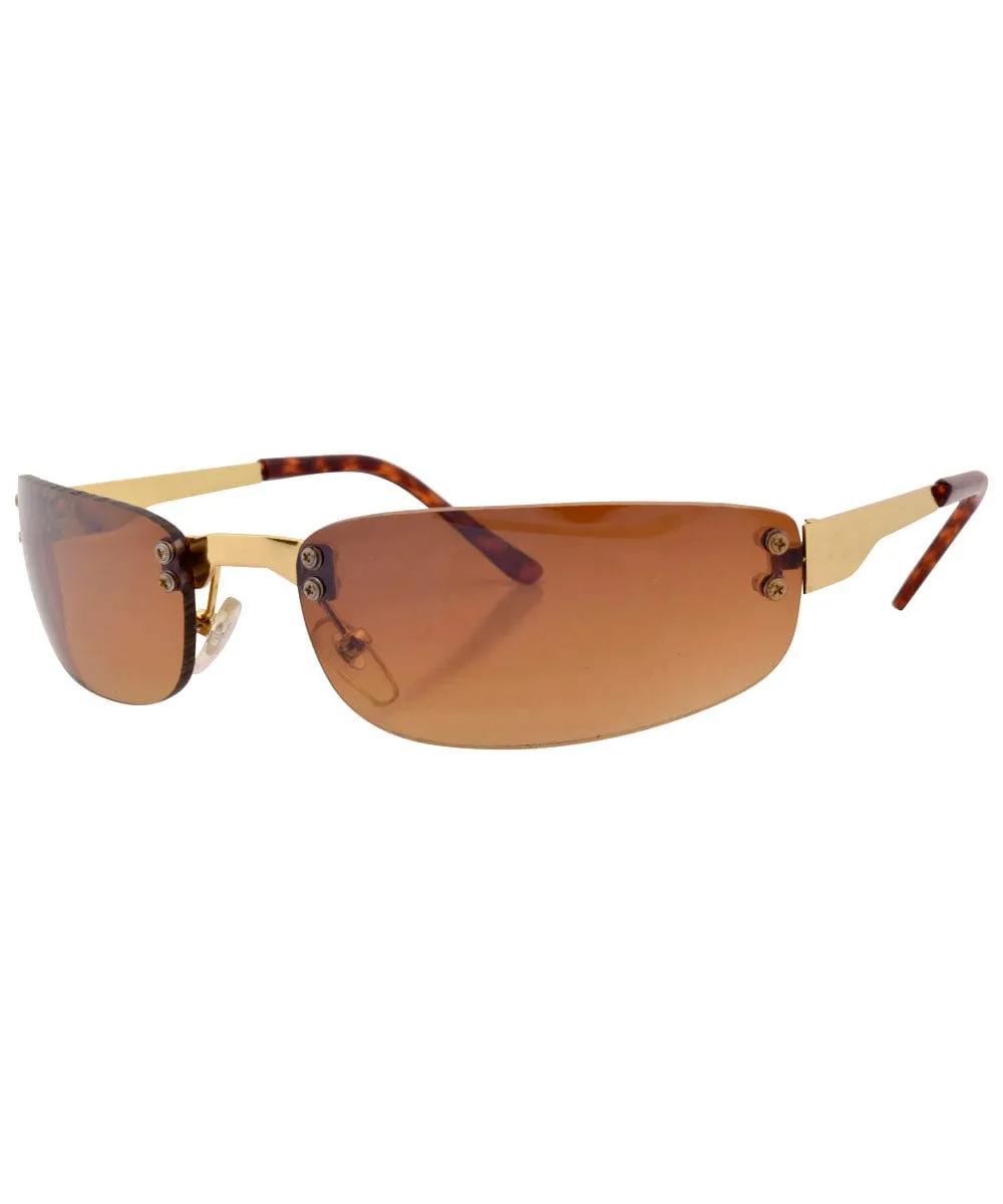 YOWZA Brown Rimless Sunglasses sold by Giant Vintage product image thumbnail 3