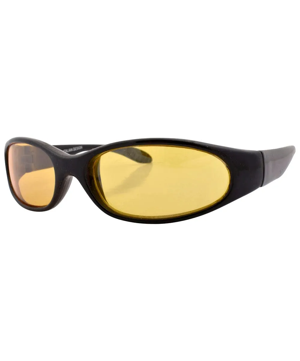 COOGIE Black/Yellow Oval Sunglasses sold by Giant Vintage product image thumbnail 2