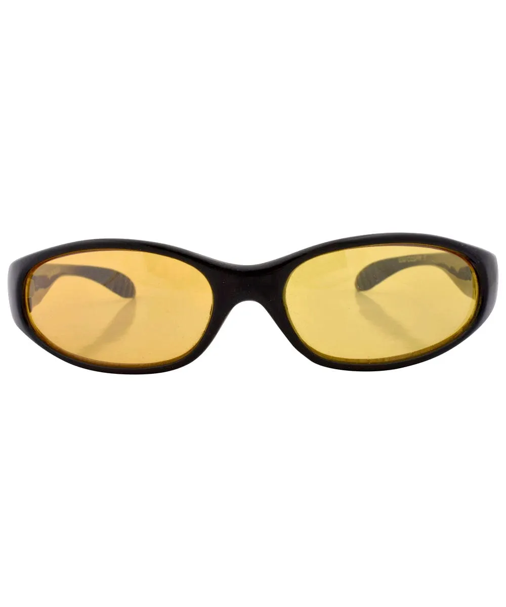 COOGIE Black/Yellow Oval Sunglasses sold by Giant Vintage product image thumbnail 3