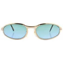 WEXLER Aqua/Gold Sports Sunglasses sold by Giant Vintage
