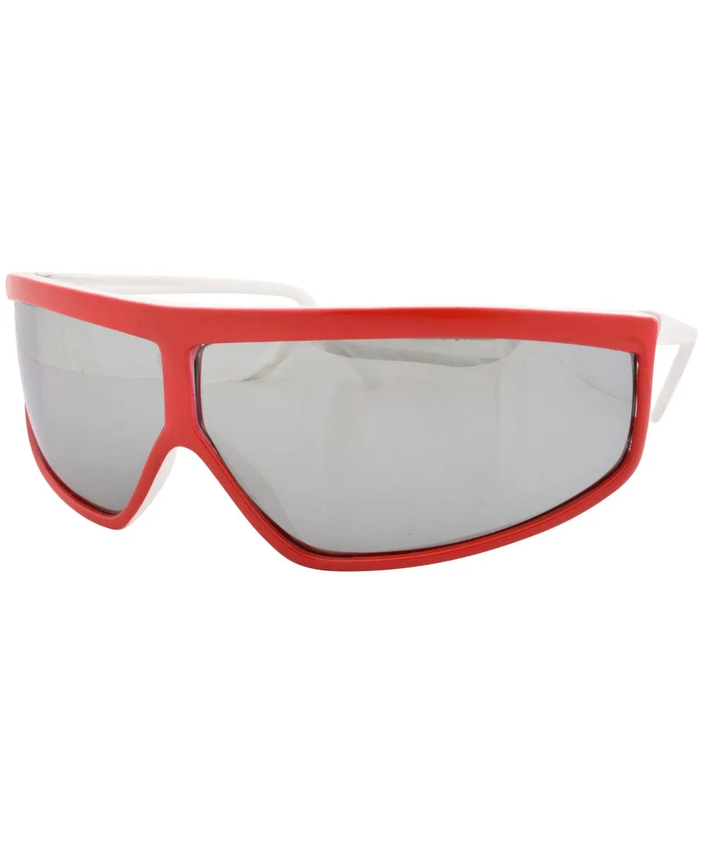 FRICTION Red Oversized Sunglasses sold by Giant Vintage product image thumbnail 2