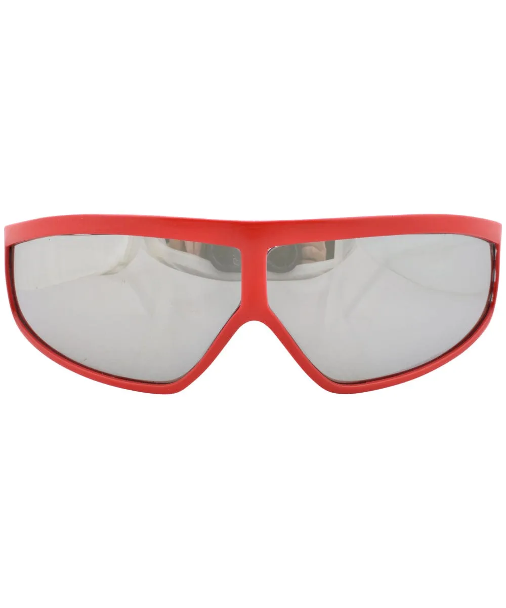 FRICTION Red Oversized Sunglasses sold by Giant Vintage product image thumbnail 3