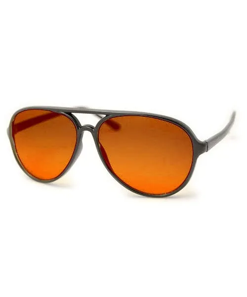 YOLK Black Blue-Blocker Aviator Sunglasses sold by Giant Vintage product image thumbnail 2