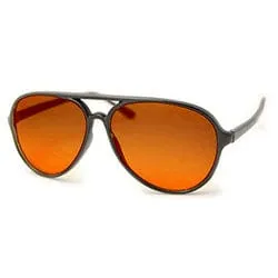 YOLK Black Blue-Blocker Aviator Sunglasses sold by Giant Vintage