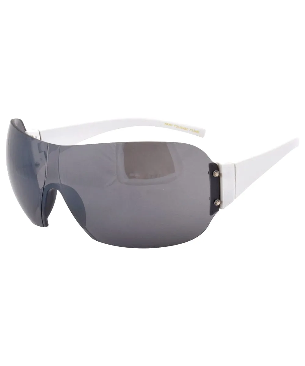 V.I.P. White/Smoke Shield Sunglasses sold by Giant Vintage