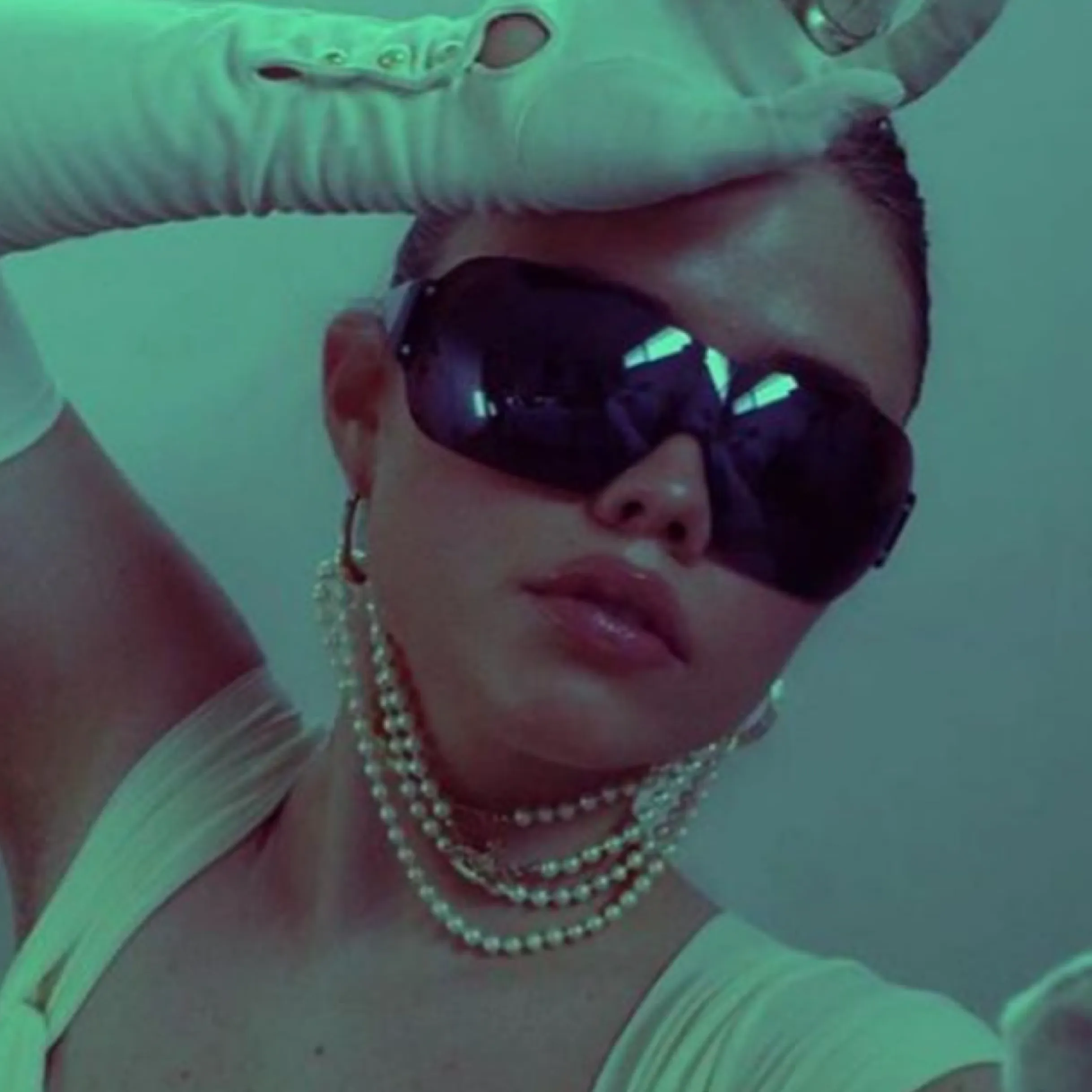 V.I.P. White/Smoke Shield Sunglasses sold by Giant Vintage product image thumbnail 2