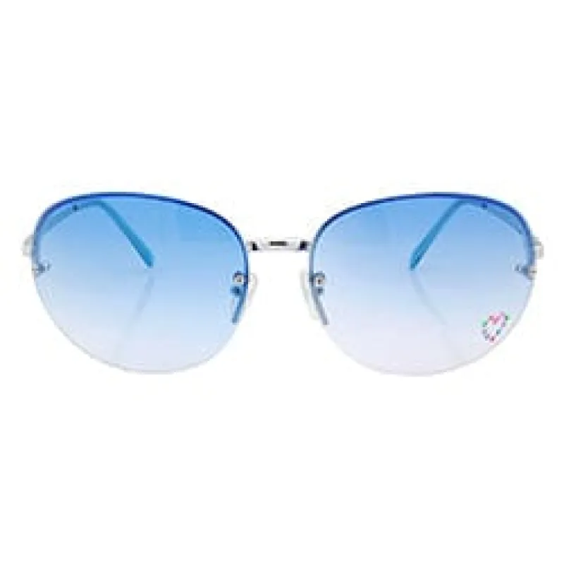 PARIS Blue/Silver Rimless Sunglasses sold by Giant Vintage