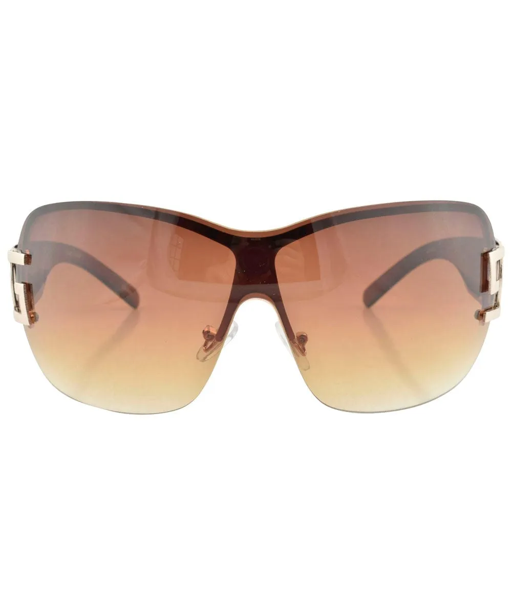 LETHAL Brown Rimless Sunglasses sold by Giant Vintage product image thumbnail 3