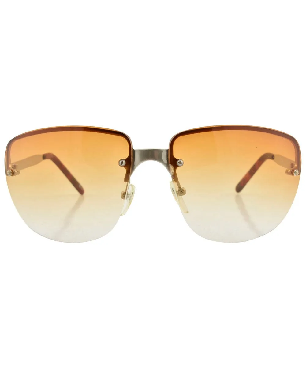 HONESTLY Amber Rimless Sunglasses sold by Giant Vintage product image thumbnail 3