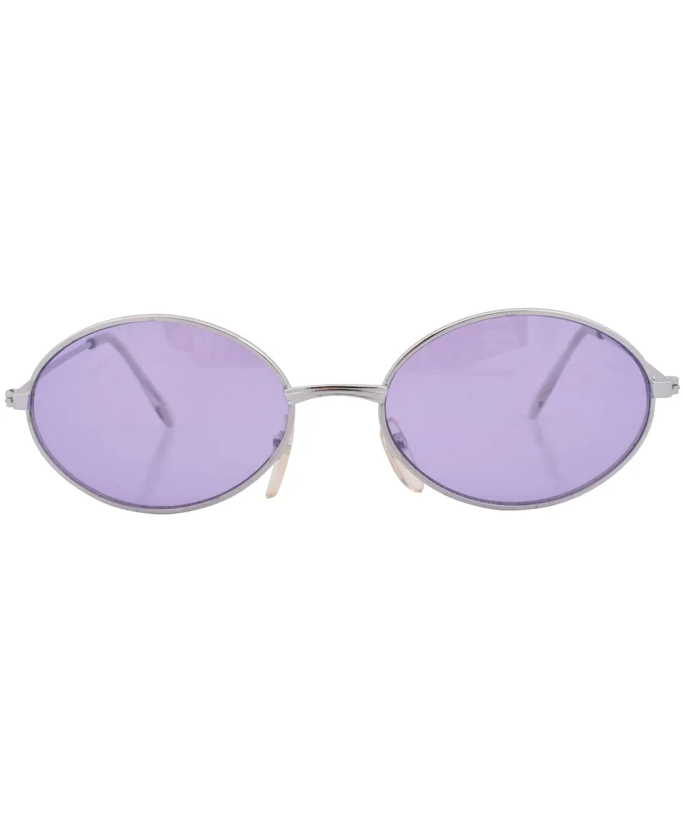 BRUCE Silver/Purple Oval Sunglasses sold by Giant Vintage product image thumbnail 3