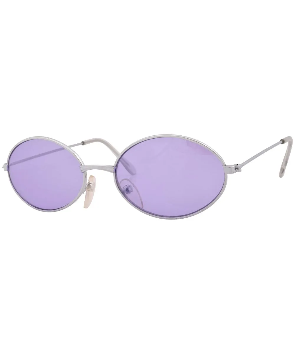 BRUCE Silver/Purple Oval Sunglasses sold by Giant Vintage product image thumbnail 2
