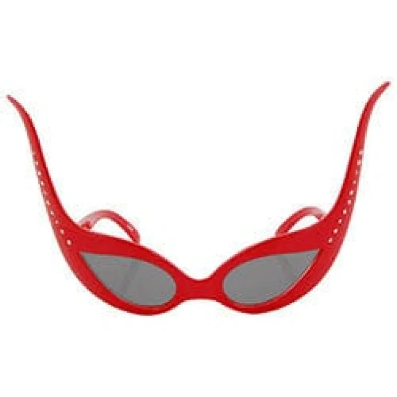 URSULA Red/SD Extreme Cat-Eye Sunglasses sold by Giant Vintage