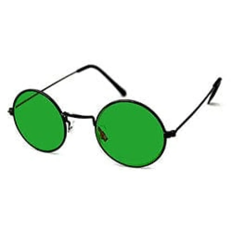 BLACKERBY Green/Black Round Sunglasses sold by Giant Vintage