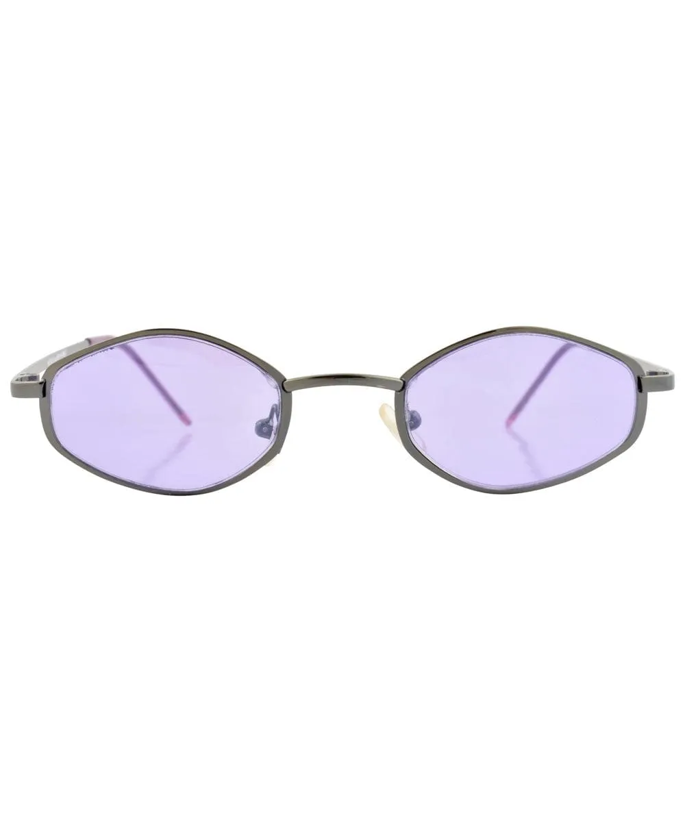 TOT Gunmetal/Purple Micro-Diamond Sunglasses sold by Giant Vintage product image thumbnail 3