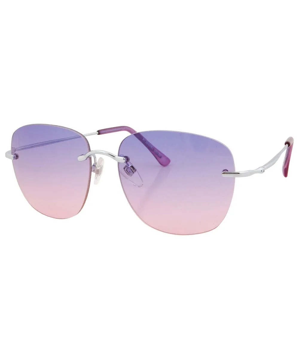 CELESTIAL Purple/Pink Rimless Sunglasses sold by Giant Vintage product image thumbnail 2